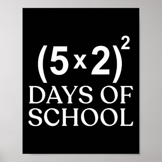 Poster Équation Mathématique 100e Jour De L'École Enseign (Devant)