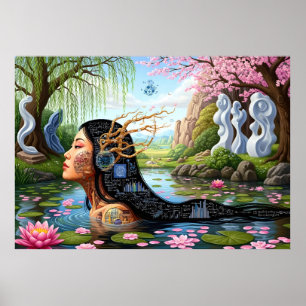 Poster "Equations in Bloom" - Un portrait numérique