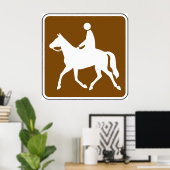 Poster Equestrian Trail Riding Horse Silhouette Icon (Bureau à domicile)