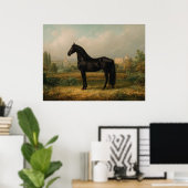 Poster Equestrian Vintage Style Horse Landscape (Bureau à domicile)