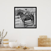 Poster Equestrienne fille sur son cheval 1926 (Cuisine)