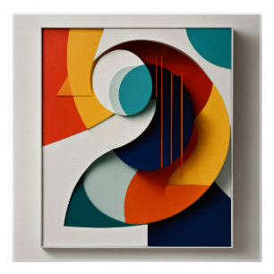 Poster Équilibre dans la forme A Abstrait minimaliste