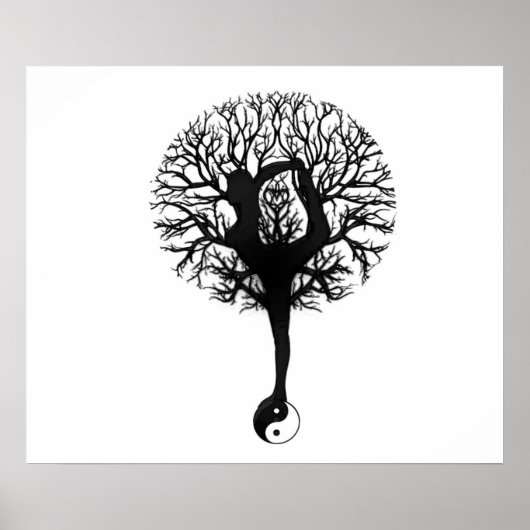Poster Équilibre de l'arbre de yoga (Devant)