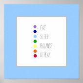 Poster Equilibre de sommeil Manger Design Chakra simple (Devant)