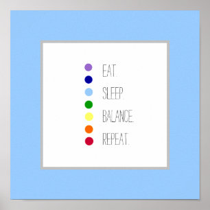Poster Equilibre de sommeil Manger Design Chakra simple