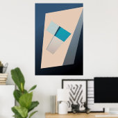 Poster Équilibre en bleu (Bureau à domicile)