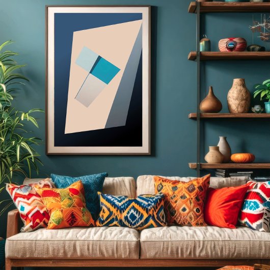 Poster Équilibre en bleu