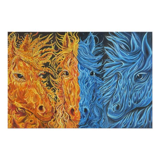 Poster Équilibre Éternel-Chevaux-Twin Flame Art- (Devant)