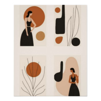 Poster Équilibre Féminin Moderne II | Géo Femme Abstraite