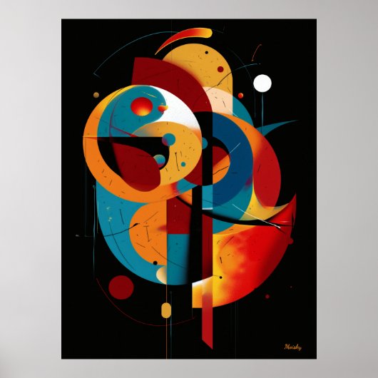 Poster Équilibre Orbital Géométrie Moderne Constructivism (Devant)