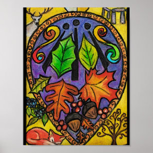 Poster Equinox d'automne / Mabon / Alban Elfed / Awen art
