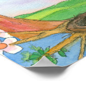 Poster Équinoxe de printemps Nid d'oiseaux Sunshine Trees (Coin)