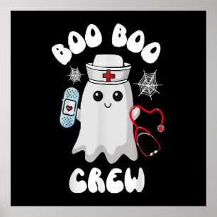 Poster Équipage Boo Boo Mignon Infirmière Fantôme Drôle H