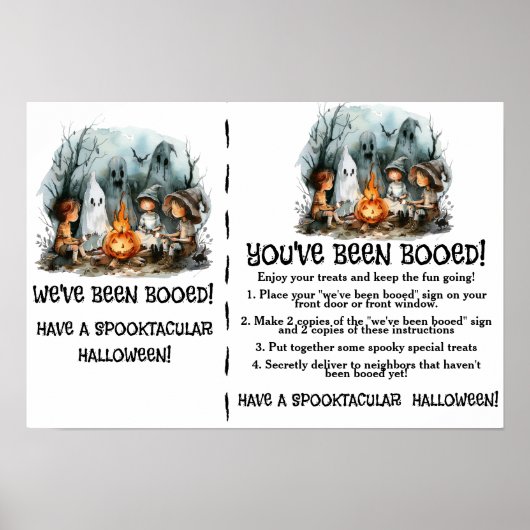 Poster Équipage Boo de feu de camp - Un jeu d'Halloween (Devant)