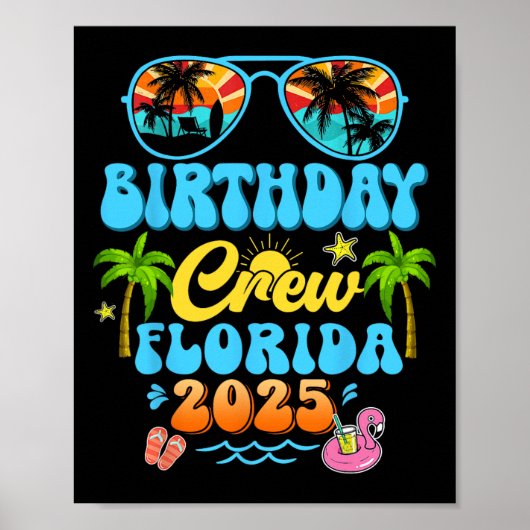Poster Équipage d'anniversaire Floride Croisière de vacan (Devant)