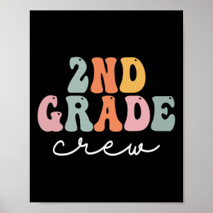 Poster Équipage de 2e année Rétro Groovy Femmes Heureux P