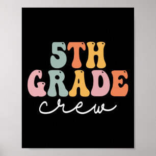 Poster Équipage de 5e année Rétro Groovy Femmes Heureux P