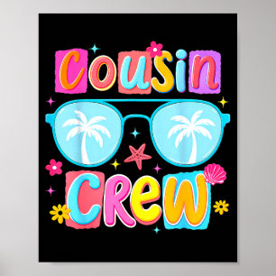 Poster Équipage de cousin drôle vacances d'été voyage pla