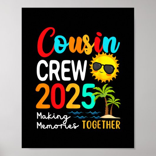 Poster Équipage de cousins 2025 Été Vacances Plage Façon (Devant)