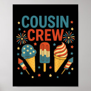 Poster Équipage de cousins glace 4 juillet crème glacée p
