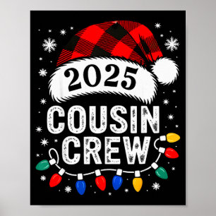 Poster Équipage de cousins Noël 2025 Santa Enfants Famill