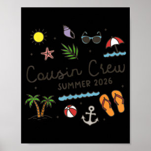 Poster Équipage de cousins vacances d'été 2026 plage d'Ha