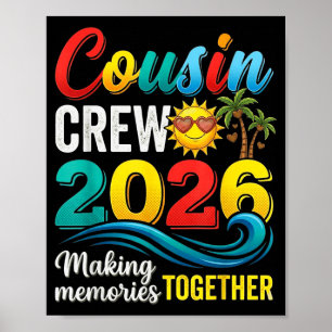 Poster équipage de cousins voyage en famille à la plage v