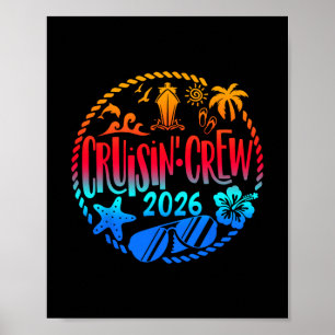 Poster Équipage de croisière 2026 Famille Amis Vacances C