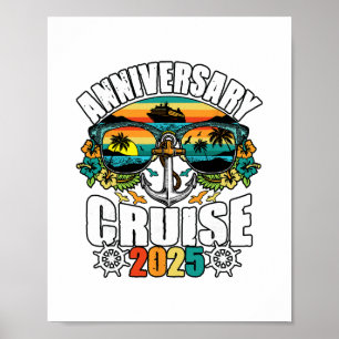 Poster Équipage de croisière d'anniversaire 2025 Voyage d