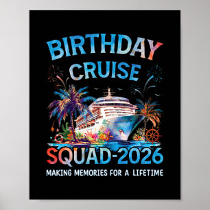 Poster Équipage de croisière d'anniversaire 2026 Voyage d