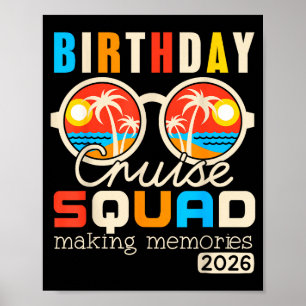 Poster Équipage de croisière d'anniversaire en vacances e