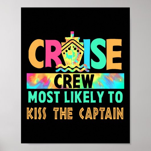 Poster Équipage de croisière de vacances Tie Dye le plus  (Devant)