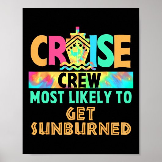 Poster Équipage de croisière de vacances Tie Dye le plus (Devant)