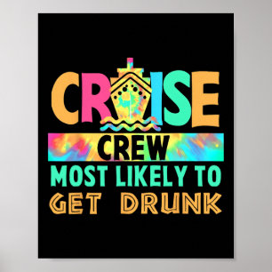 Poster Équipage de croisière de vacances Tie Dye le plus
