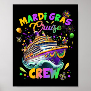 Poster Équipage de croisière Mardi Gras 2025 Voyage Nouve