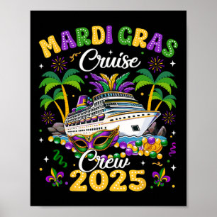 Poster Équipage de croisière Mardi Gras 2025 Voyage Nouve
