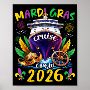 Poster Équipage de croisière Mardi gras 2026 famille nouv
