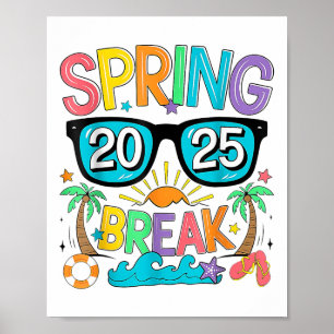 Poster Équipage de l'équipe Spring Break Vintage 2025 Bea