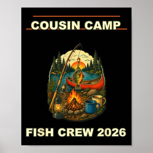 Poster Équipage de pêche du camp de cousins 2026 (Devant)