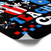 Poster Équipage d'enseignant rouge blanc et bleu drapeau (Coin)