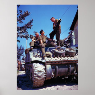 Poster Équipage d'un char Sherman au sud de Vaucelles