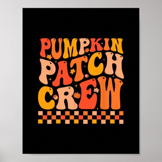 Poster Équipage Groovy Pumpkin Patch Vibrations d'automne (Devant)