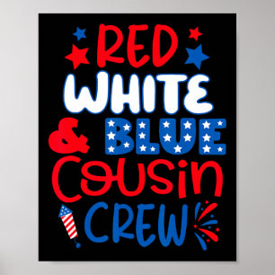 Poster Équipage Rouge Blanc Et Bleu 4 juillet Indepen