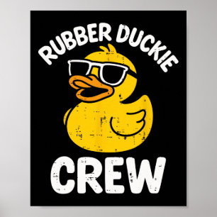 Poster Équipage Rubber Duckie Drôle Canard Jaune Squad Co