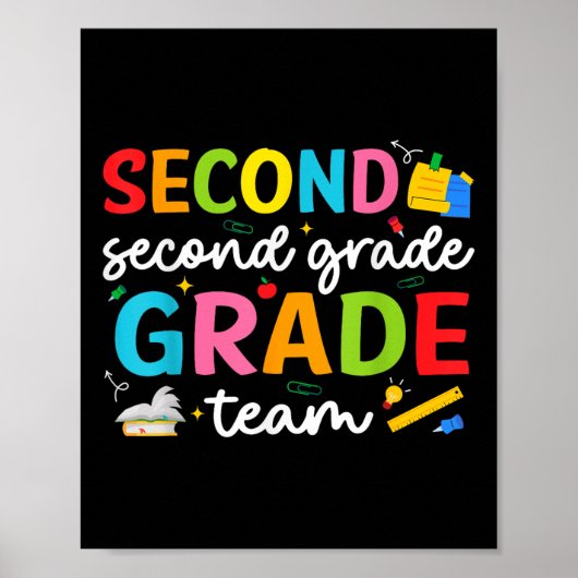 Poster Équipe 2e année 2e année Enseignant Squad Retour à (Devant)