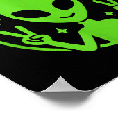 Poster Équipe Alien - Signe de Paix Extraterrestre Vert D (Coin)