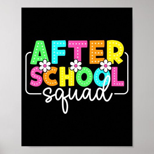 Poster Équipe après l'école de retour à l'école enseignan (Devant)