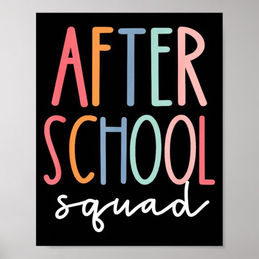 Poster Équipe après l'école programme joli après l'école (Devant)