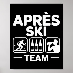 Poster Équipe Après Ski Ski Snowboard Skieur Après Ski