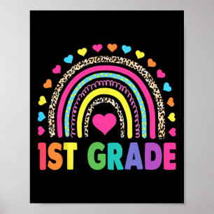 Poster Équipe arc-en-ciel filles garçons enseignant équip